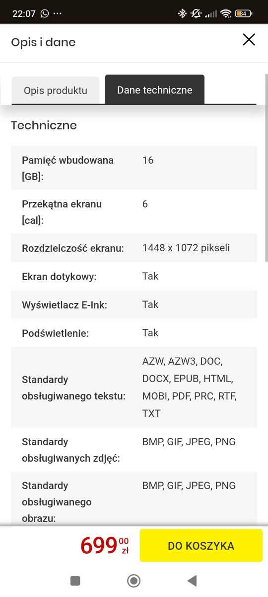 Czytnik e-booków AMAZON Kindle 6