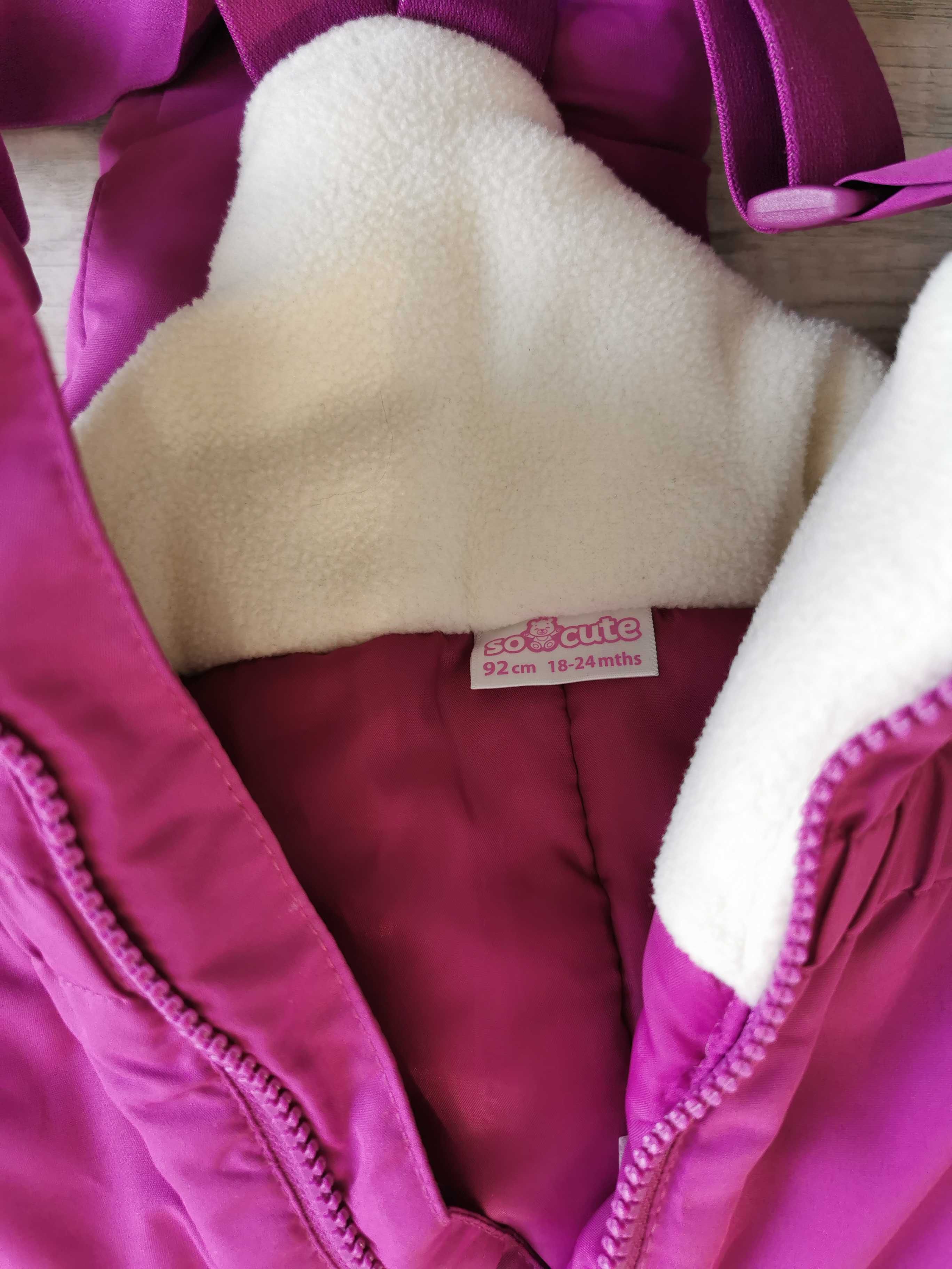 Spodnie narciarskie+kurtka dla dziewczynki r. 92
