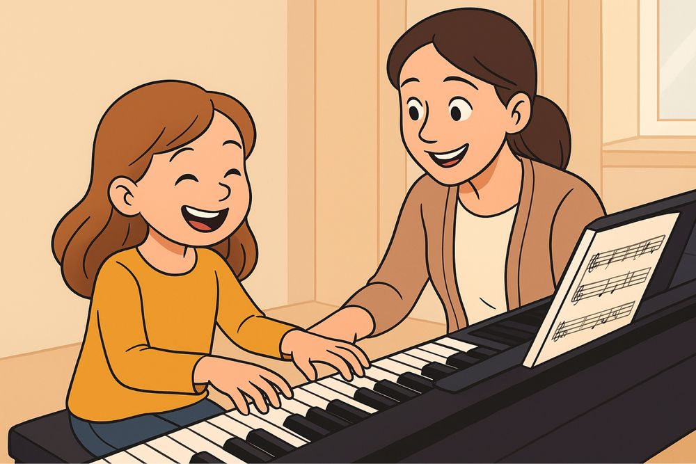 Aulas da piano ao domícilio para crianças
