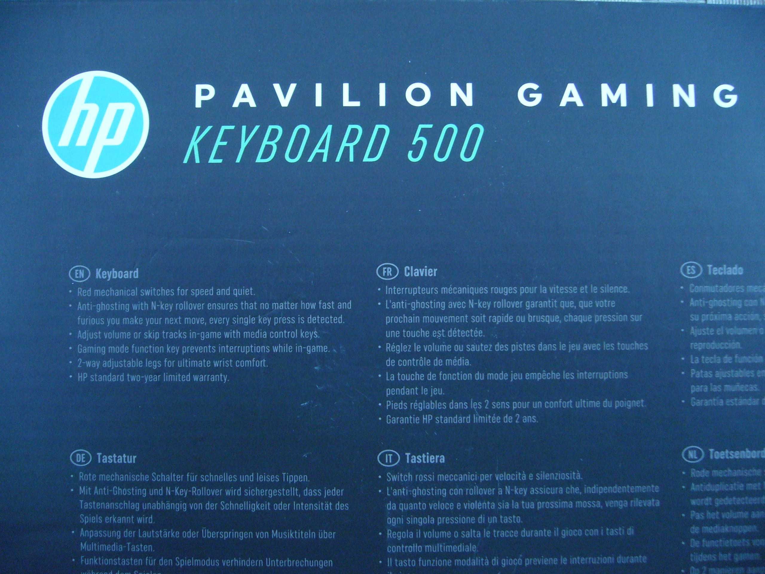 Vendo Pavilion Gaming Keyboard 500 e dois  Ratos Retroiluminados