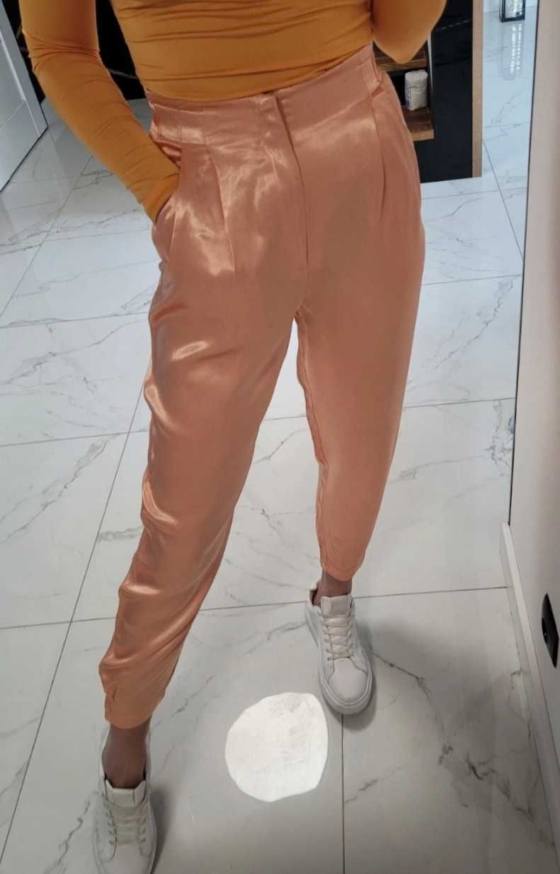 Morelowe spodnie Zara XS