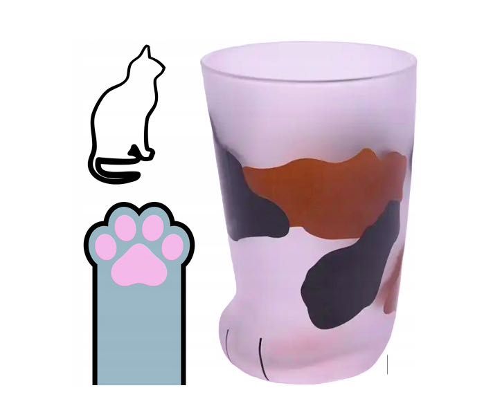 szklanka kot kocia łapka kubek kawy herbaty 300ml prezent dla kociary