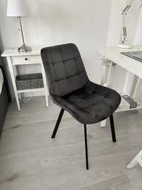 Nowe krzeslo szare tapicerowane welur nowoczesne Gliwice