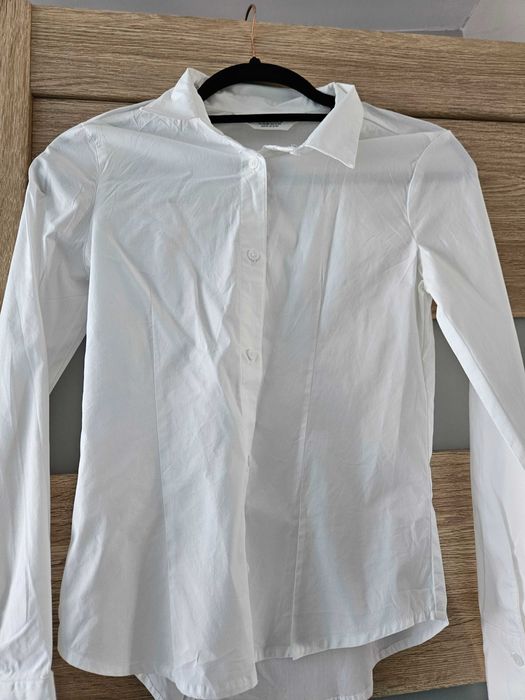 H&M elegancka biała koszula z długim rękawem r.158cm j.nowa
