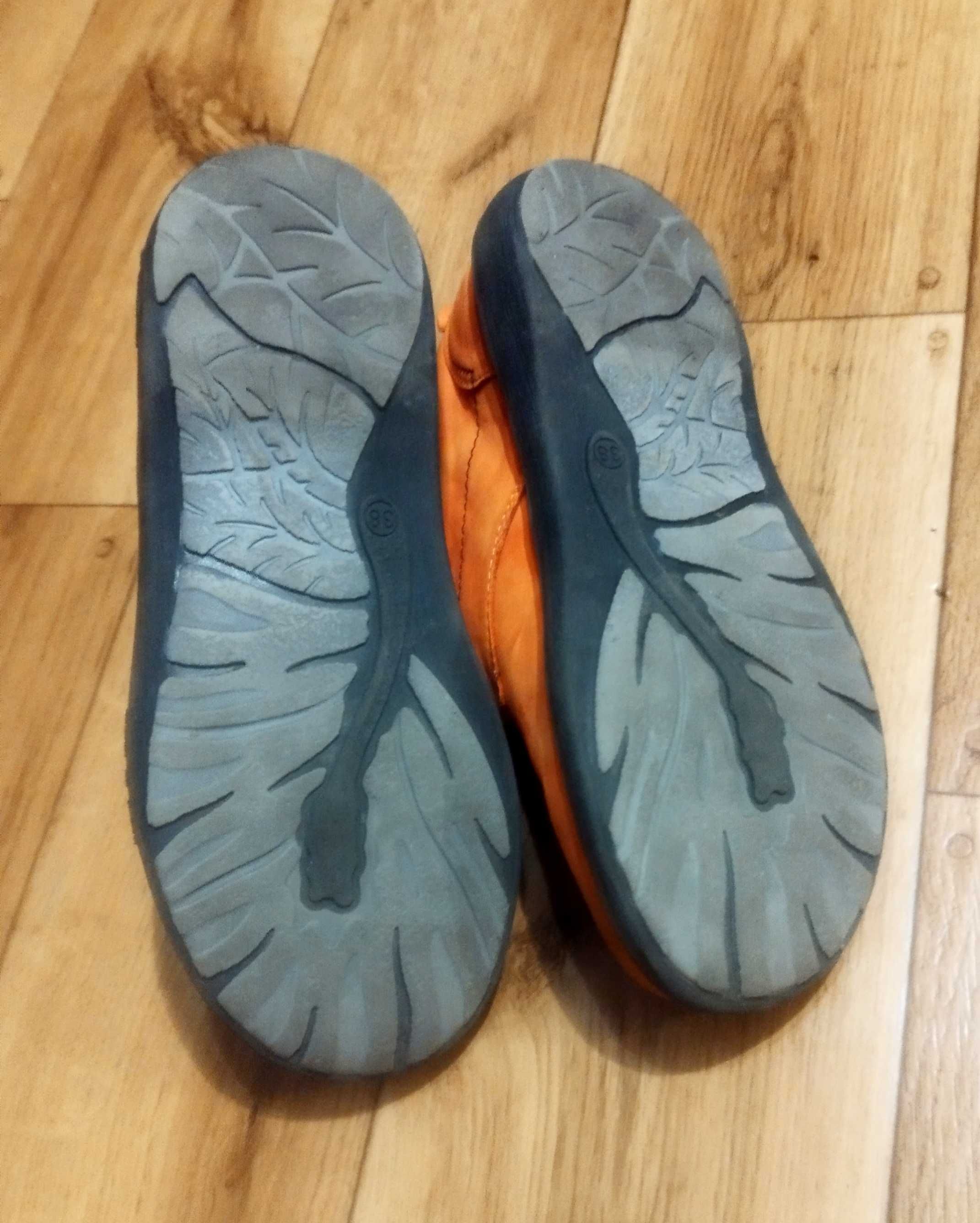 Buty skórzane KACPER rozm 38 pomarańczowe