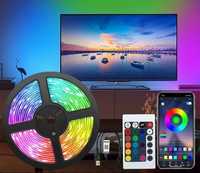 Taśma 15m RGB ledowa + pilot 24 przyciski + aplikacja bluetooth neon