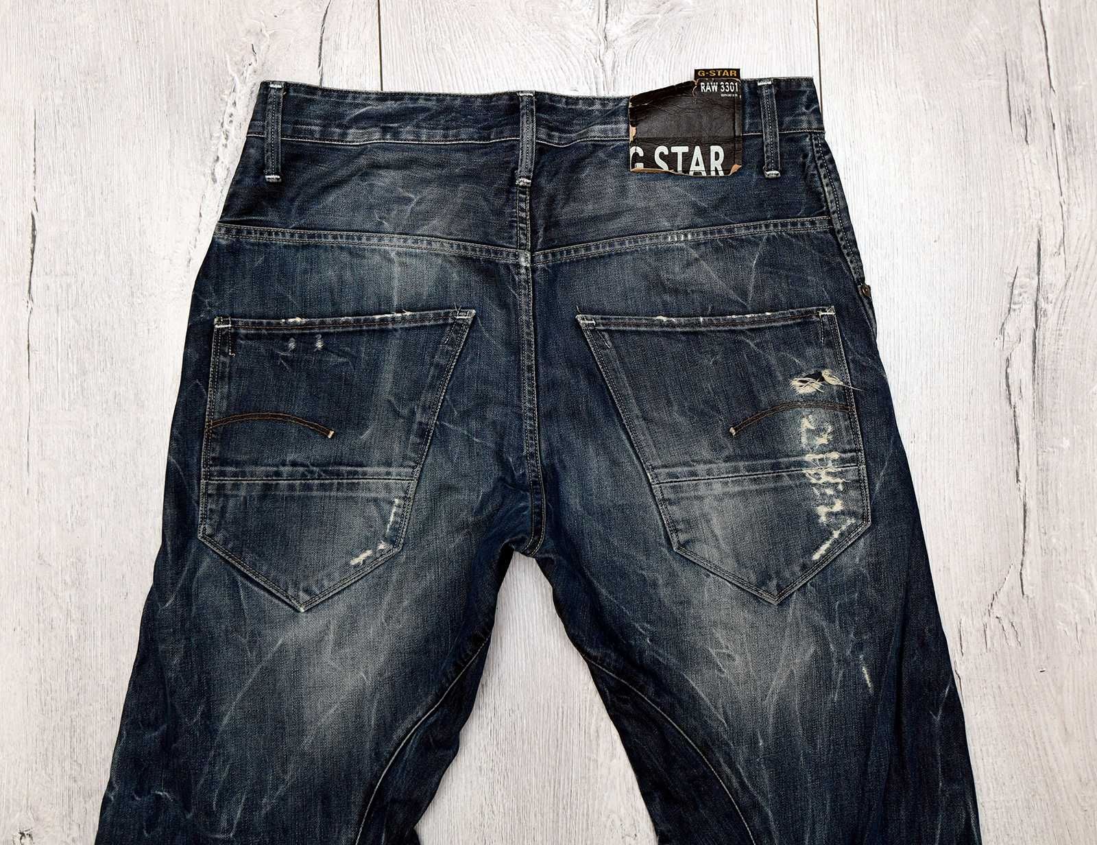 G-STAR, modne spodnie jeansowe vintage tapered r. 32/34