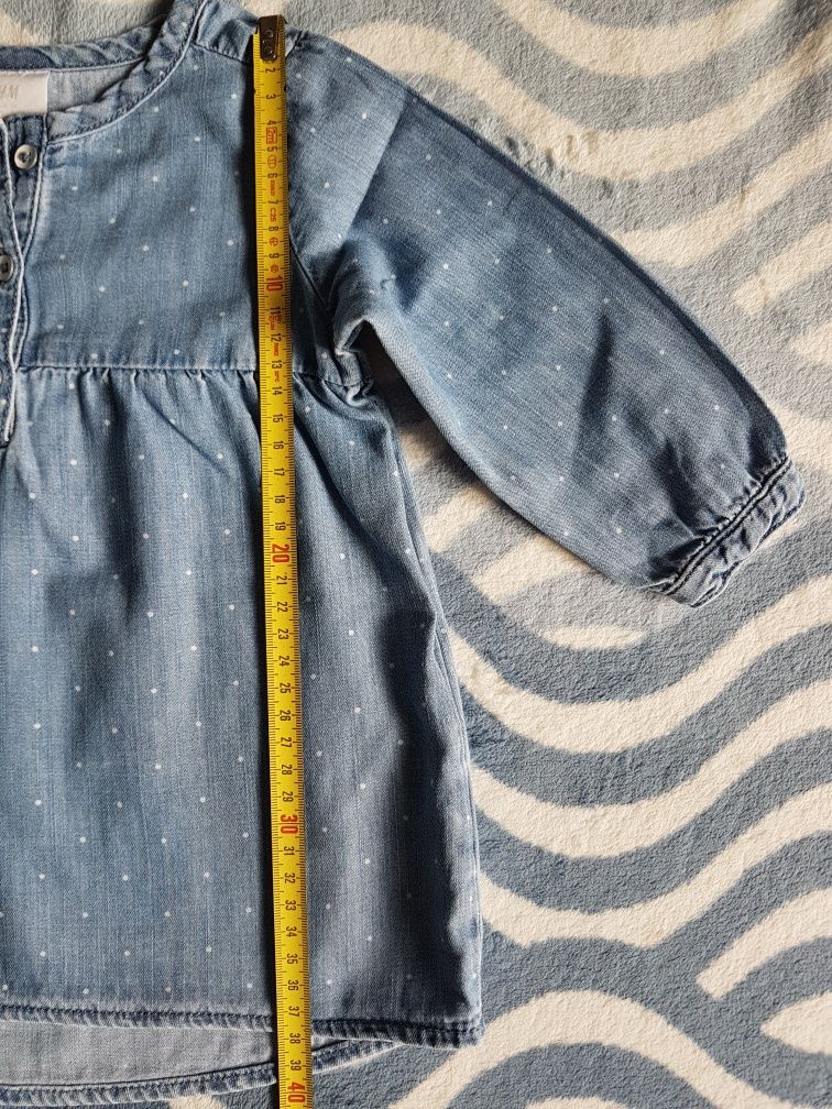 tuniki sukienka jeans hm 74 6 - 9  mc