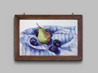 Картина Натюрморт із грушею, В очікуванні літа, гуаш, живопис, акварел