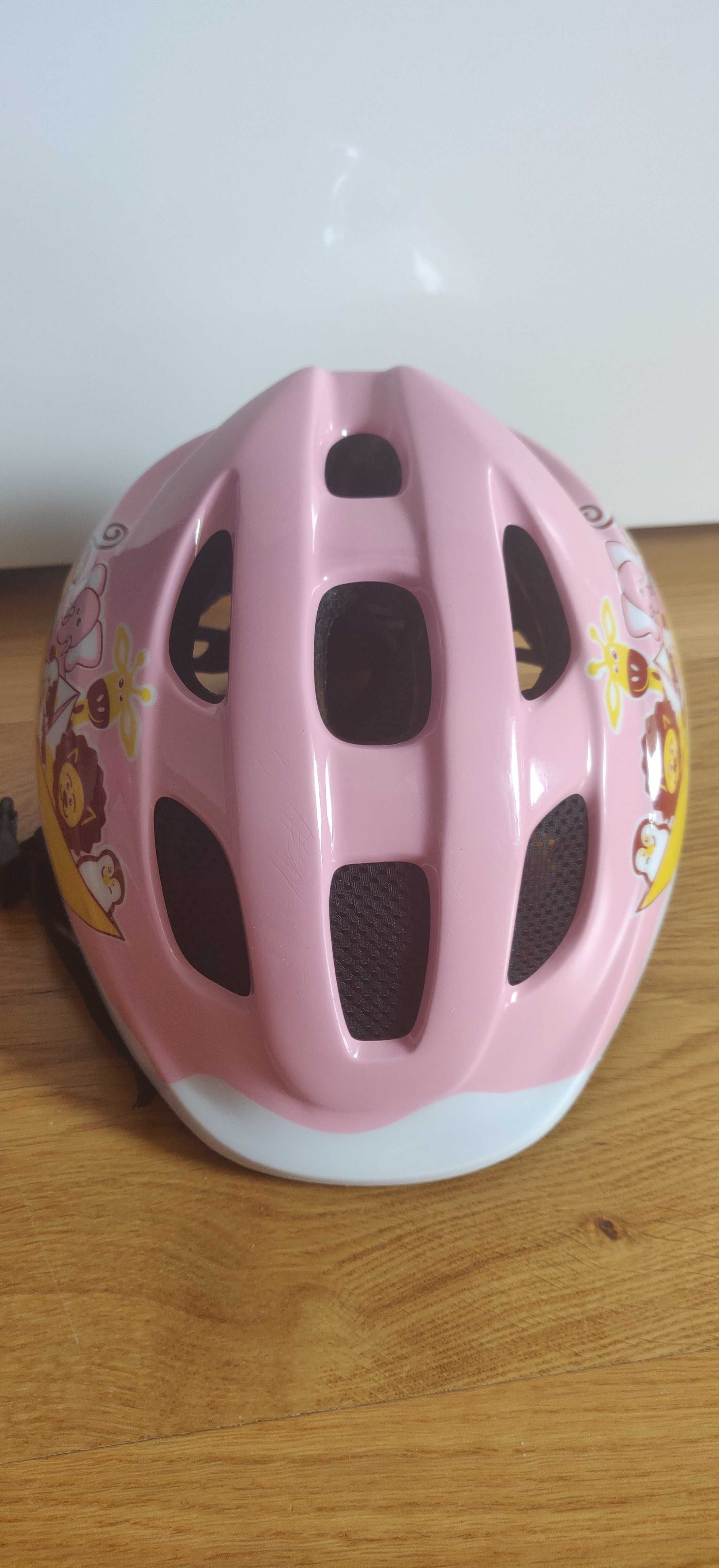 Różowy kask rowerowy dla dziewczynki BTWIN 46-53cm