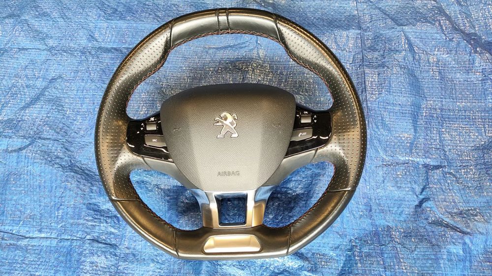 KIEROWNICA PODUSZKA AIRBAG AIR BAG GT LINE CZERWONA NIĆ KOMPLETNA BARDZO ŁADNA 98084115XU 96783105ZD PEUGEOT 308 II T9