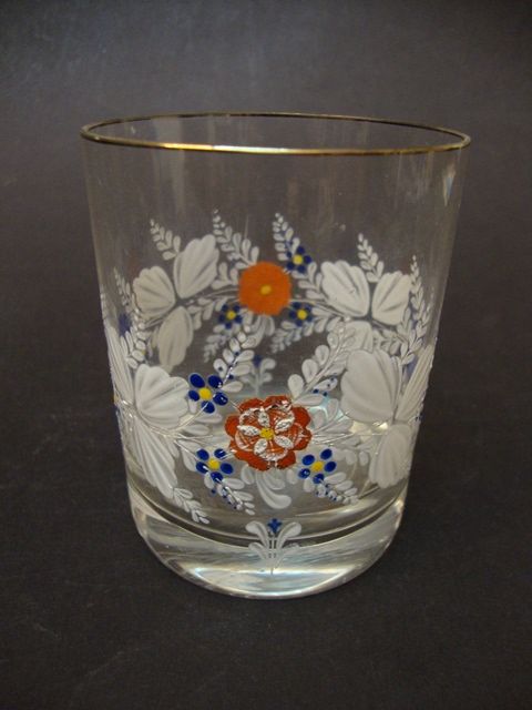 Garrafa antiga de quarto com Copo em Vidro