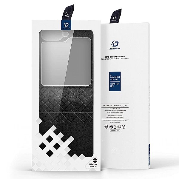 Etui Dux Ducis Bril skórzane na Samsung Galaxy Z Flip 6 - czarne