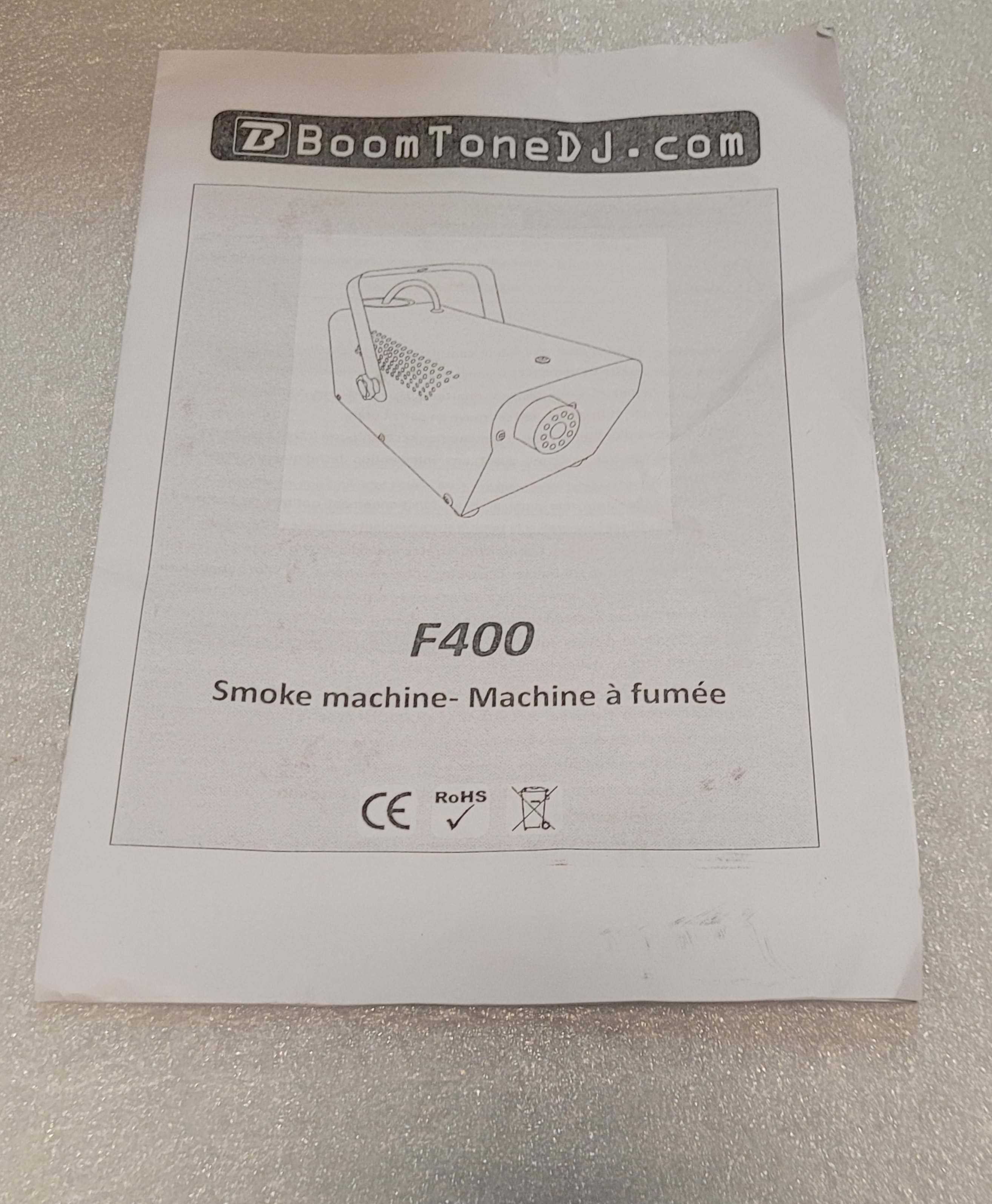 Boomtone F400 Maszyna do Mgły, Czarny, 400 W Dymownica
