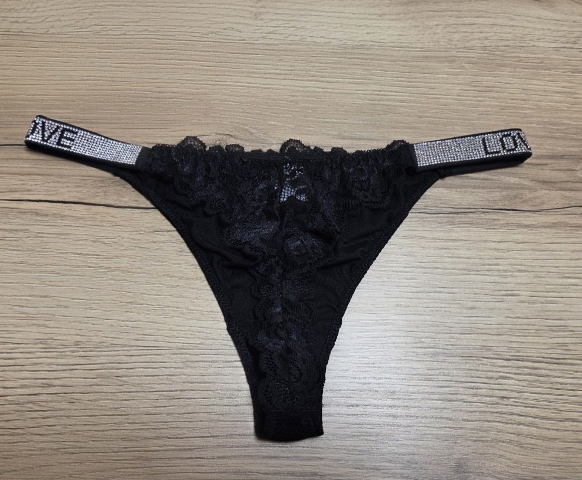 Majtki, stringi Damskie Czarne XL