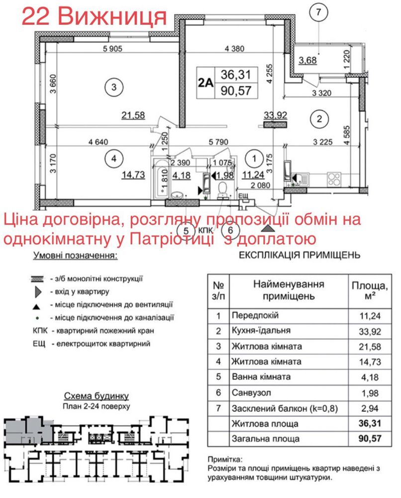 Квартира Патріотика 80% готовності, корператив, роботи розпочаті 90м2