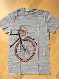 Koszulka T-shirt Amsterdam Kist Design S Small szary rower pamiątkowa