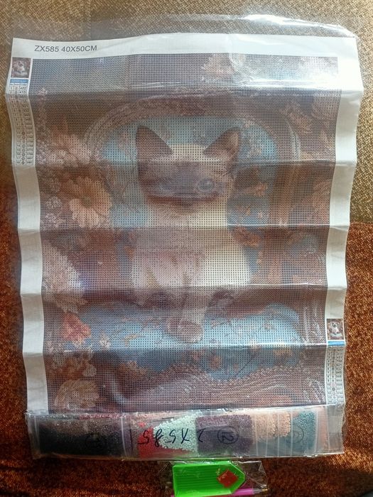 Diamond painting kot syjamski obraz do wyklejenia