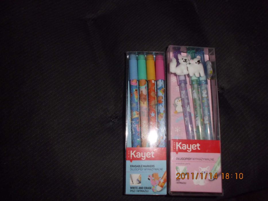 artykuły szko 7 szt piórnik,flet,długopisy zmazywalne.itd...  cena 47