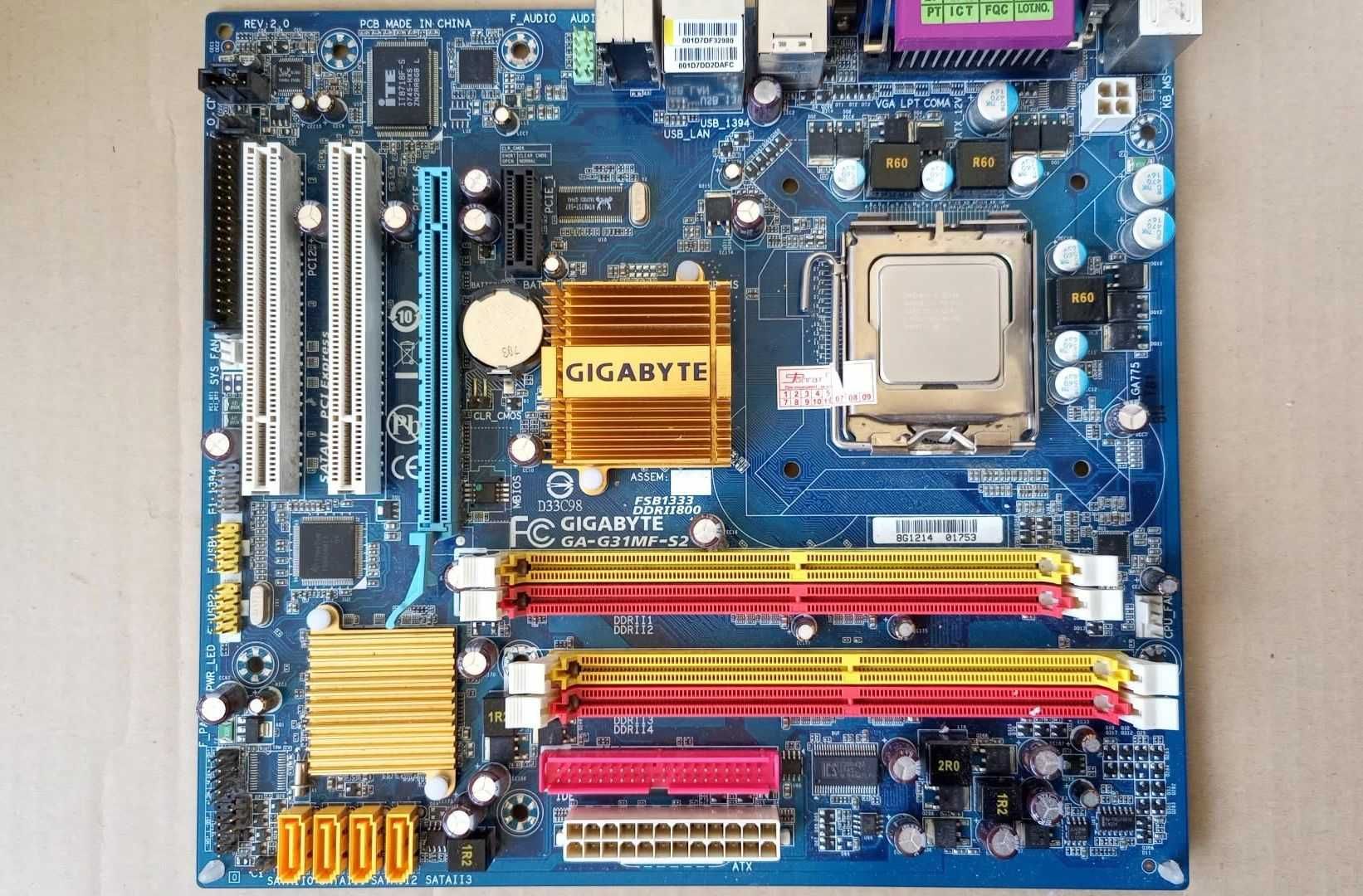 Материнская плата S775 Gigabyte GA-G31MF-S2 DDR2 PCI Ex SATA USB / VGA