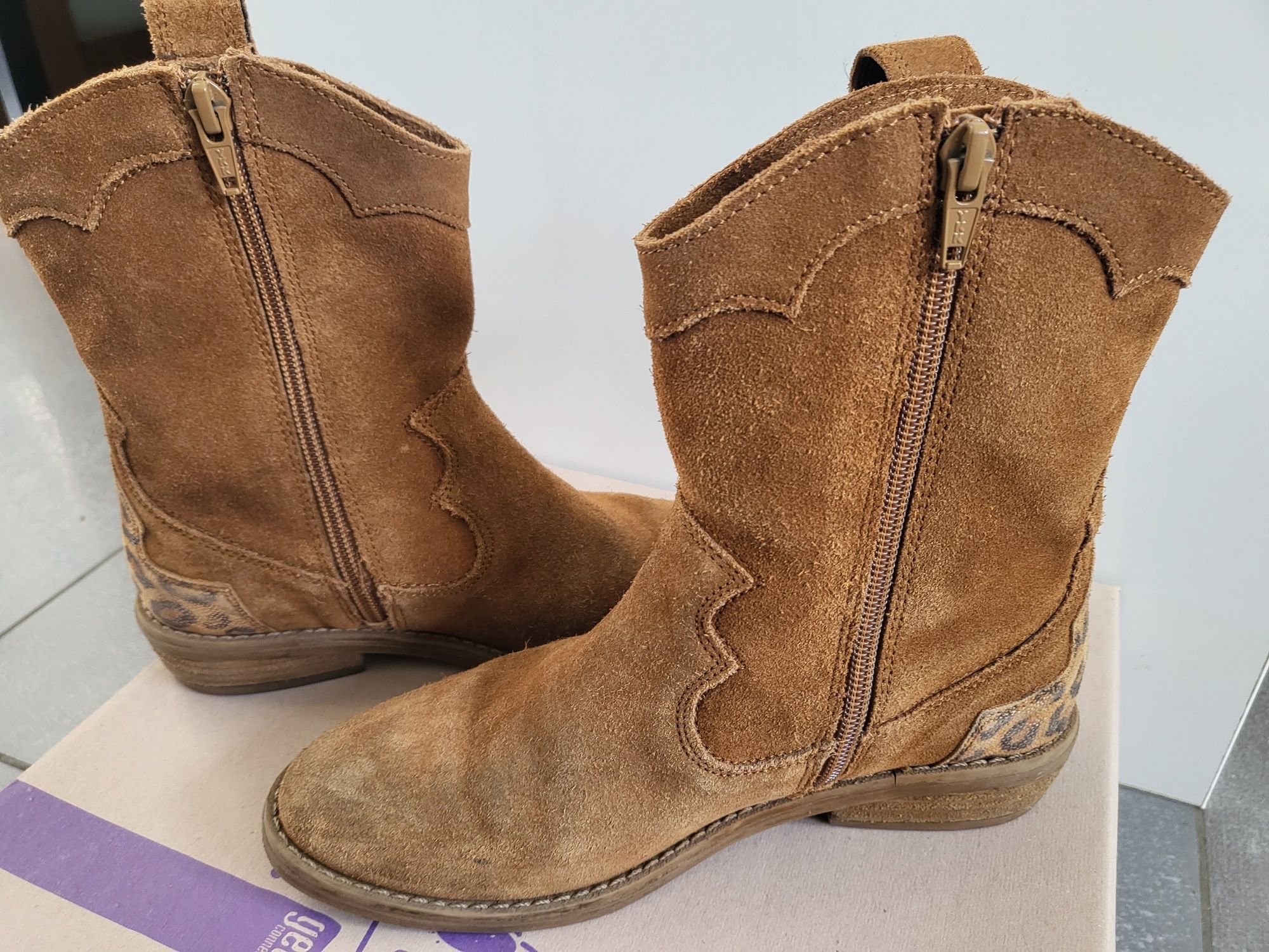 34 lasocki young CCC botki kozaki zamsz nubuk camel