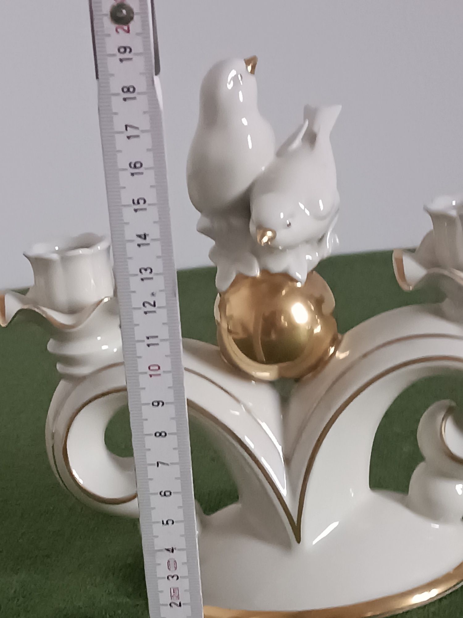 Świecznik z ptakami porcelana Neutattau