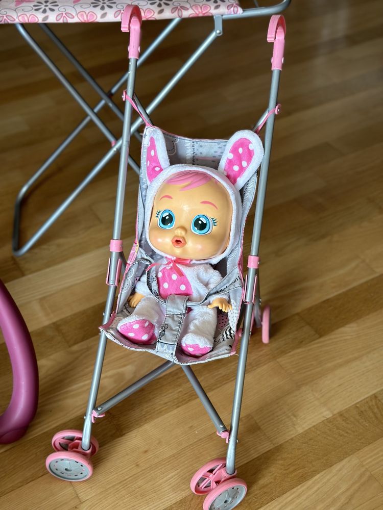 Лялька Cry Babies,Коляска для ляльки, крісло для годування, переноска