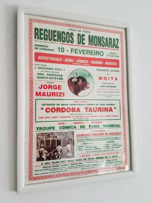 Cartazes antigos emoldurados tauromaquia tauromáquico tourada