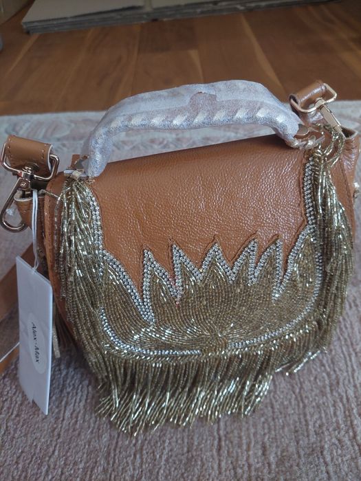 Alex Max torebka listonoszka skórzana boho hand made