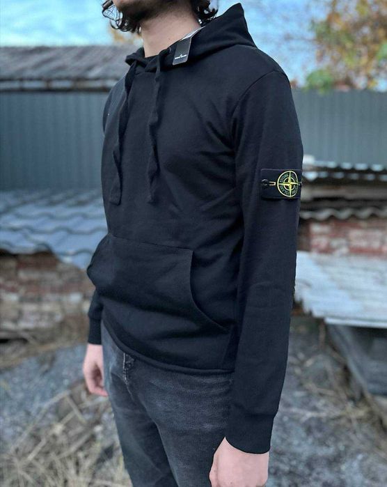 XS S M L XL  — Стон Айленд черное новое Худи  — Stone Island