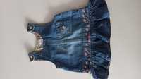 Sukienka jeansowa H&M roz 62 ogrodniczka