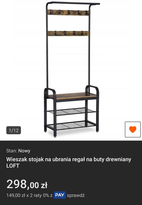 Nowy wieszak stojak na ubrania buty