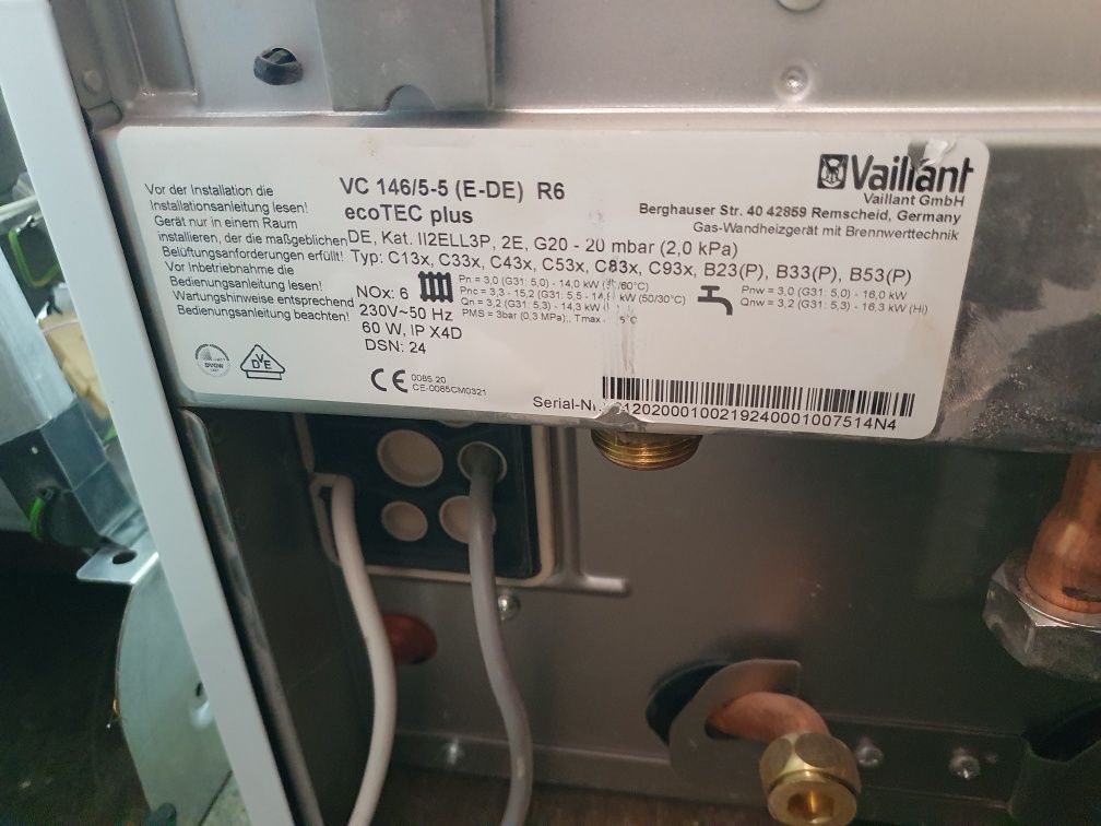 Piec gazowy Vaillant vc 146/5-5 R6 eco tec plus