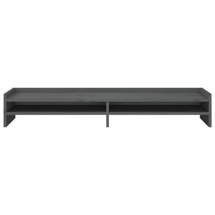 Vidaxl Podstawka Na Monitor, Szara, 100X24X16 Cm, Lite Drewno Sosnowe