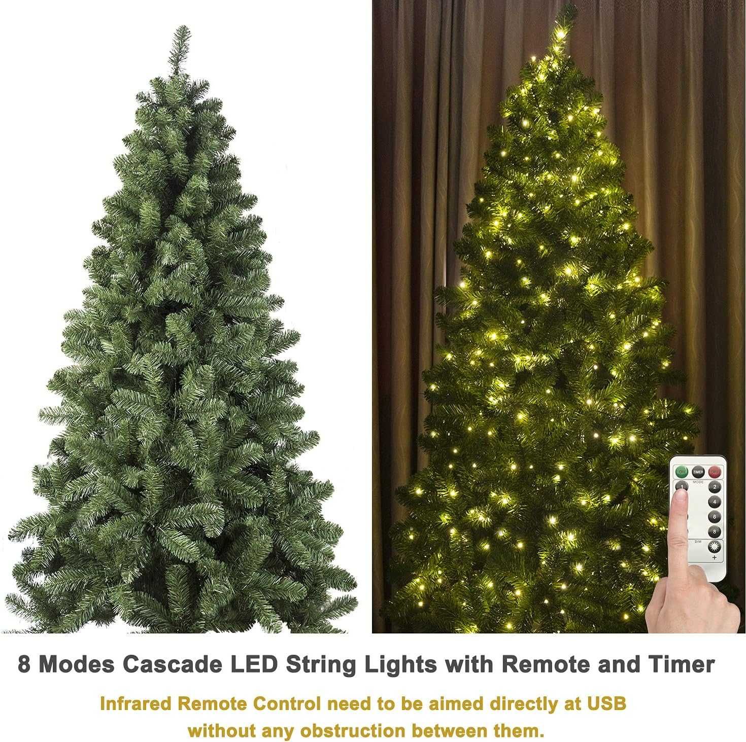 Nowa choinka / drzewko / ozdoby / światełka / 180cm / LED !9518!