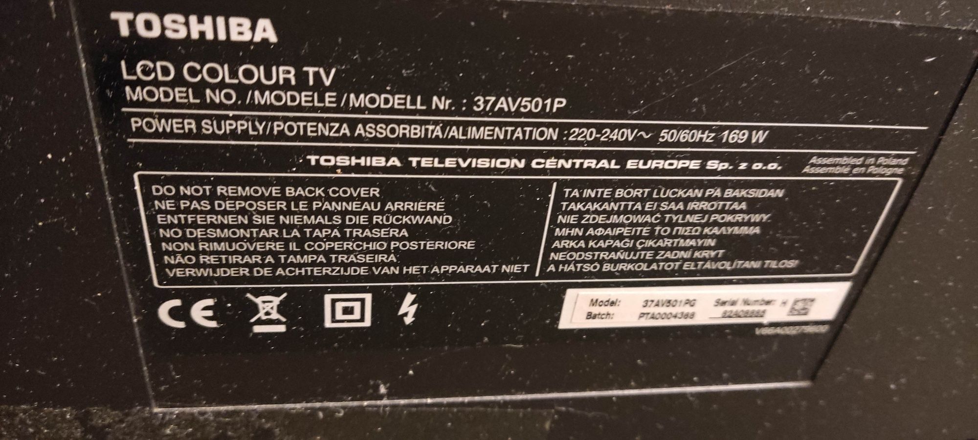 TV LCD Toshiba Regza 37cali