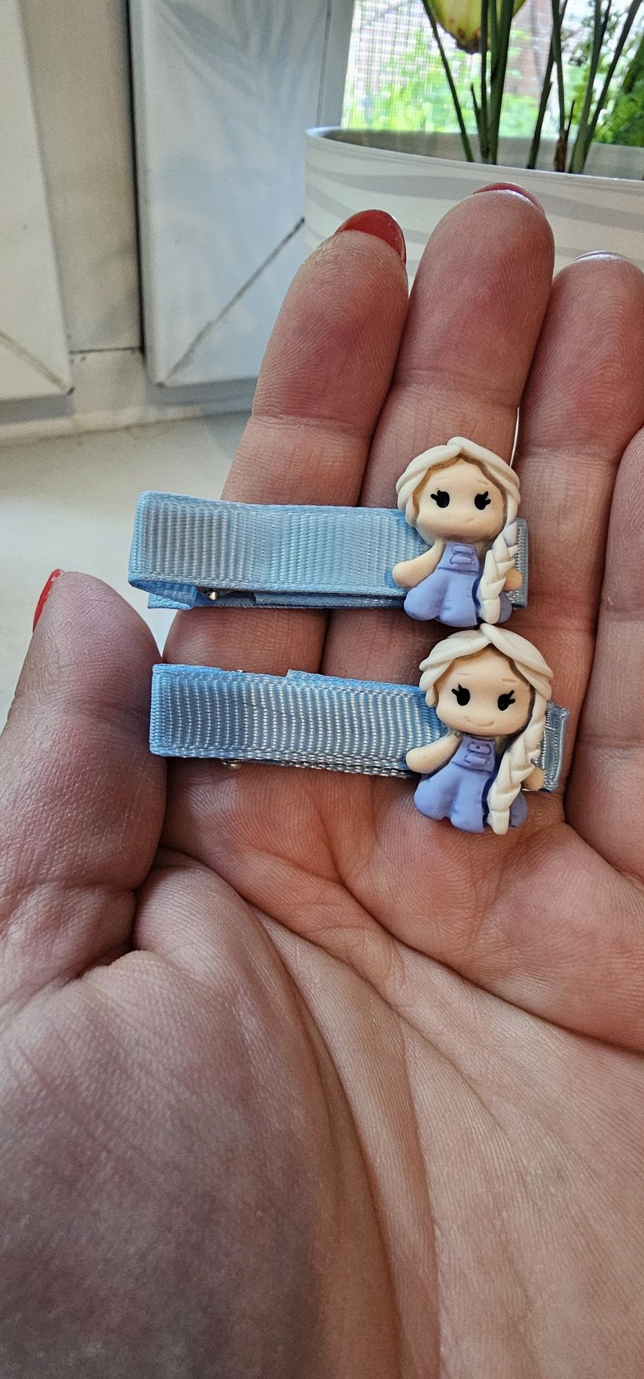 2szt spinki do włosów Elsa Kraina Lodu handmade