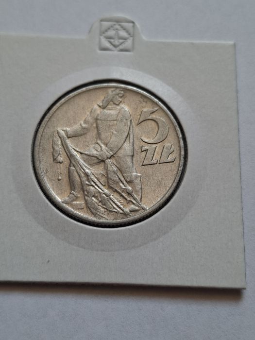 Moneta 5 zlotych 1959 PRL Rybak