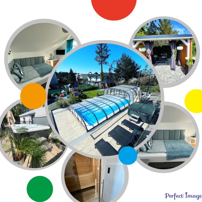 -Basen zadaszony, jacuzzi, sauna!klimatyzacja,aneksy kuchenne.