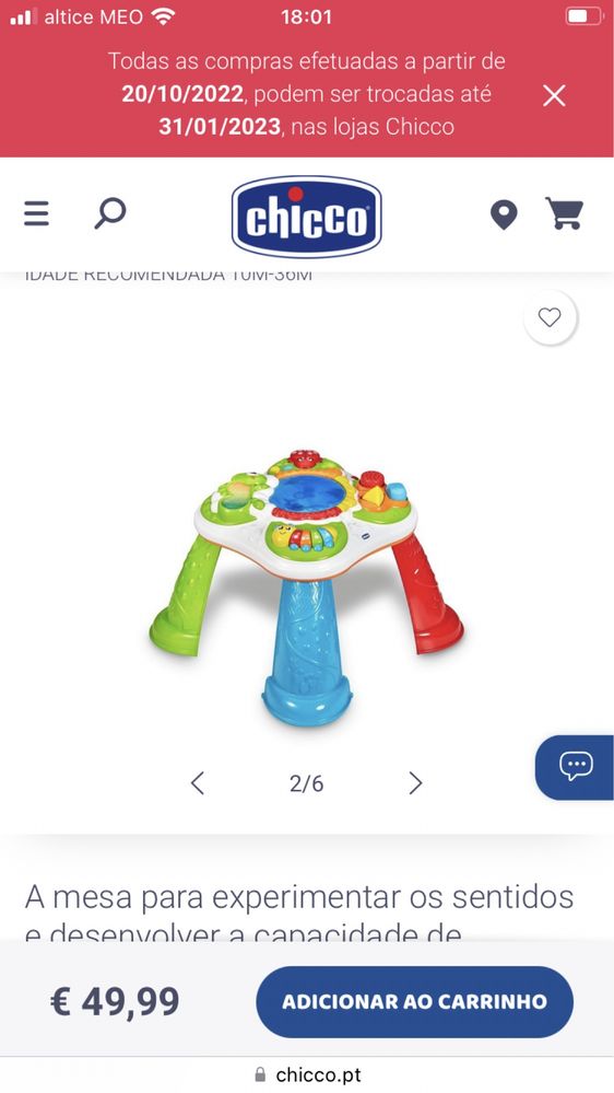 Mesa interactiva chicco