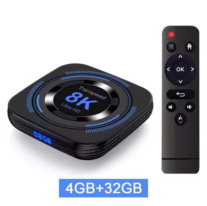 Box Android Tv +4GB Ram +32 GB rom +8k +wifi 6 Novas em caixa