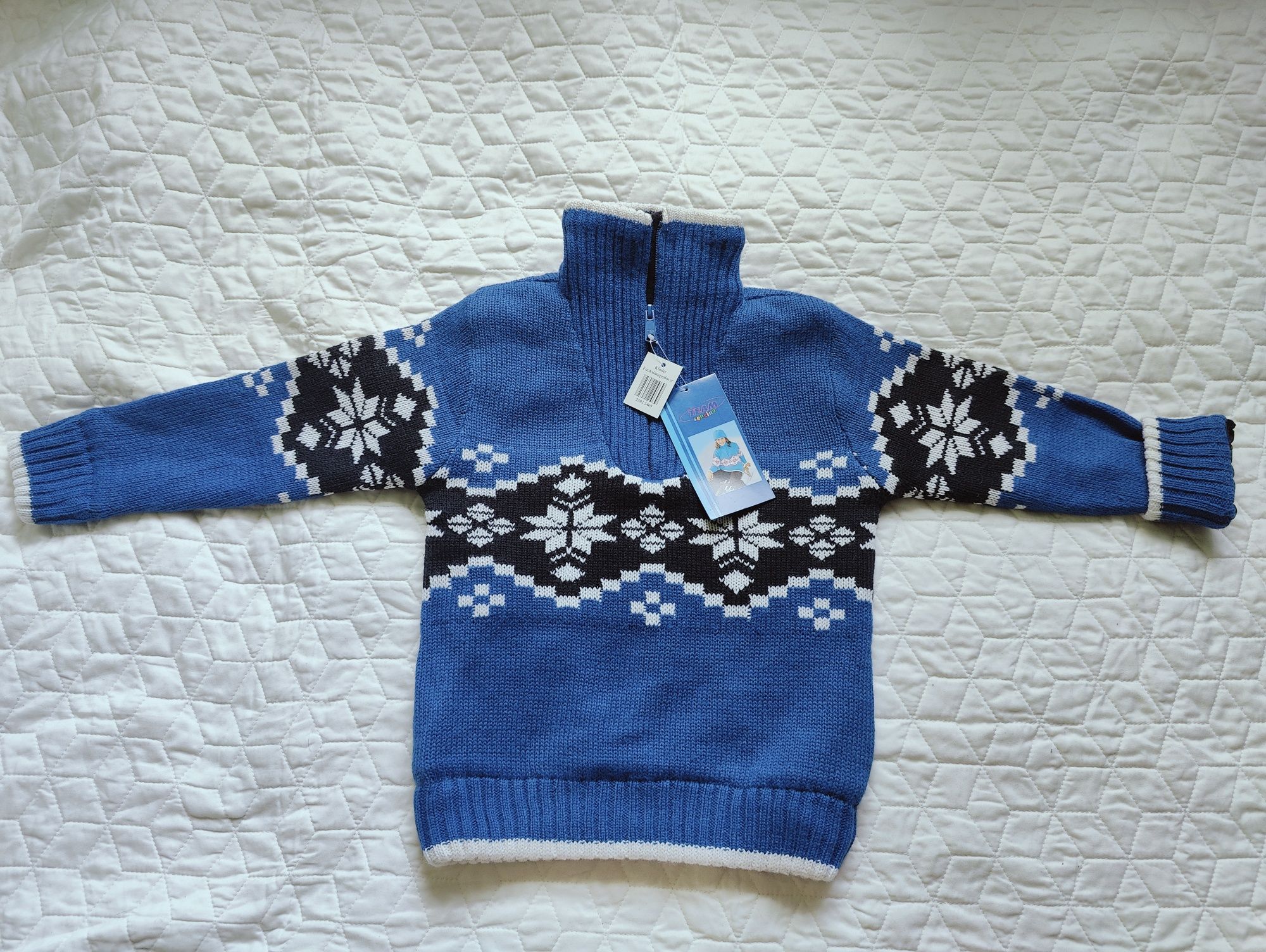 Ciepły nowy dziecięcy sweter Team Sensino rozmiar 110 -116