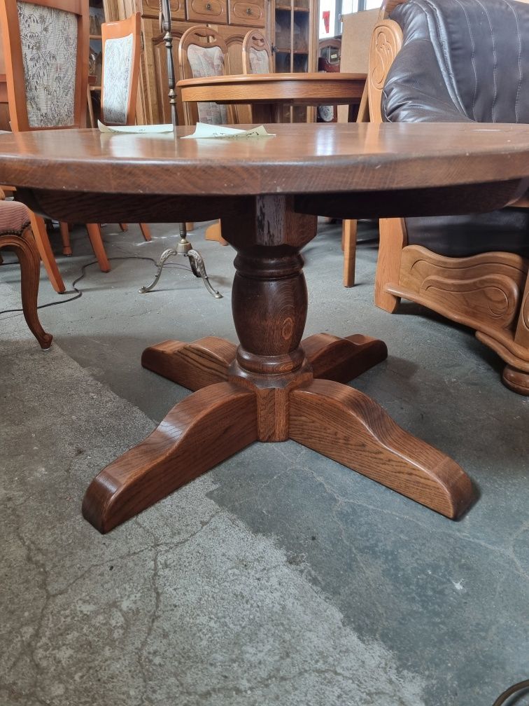 stół dębowy okrągły stolik