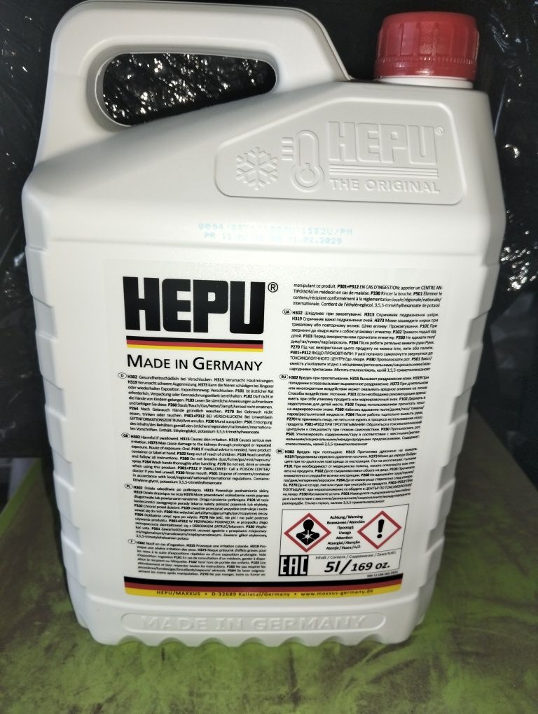 Антифриз концентрат хепу hepu G12 червоний красний -80 5L, 1.5L