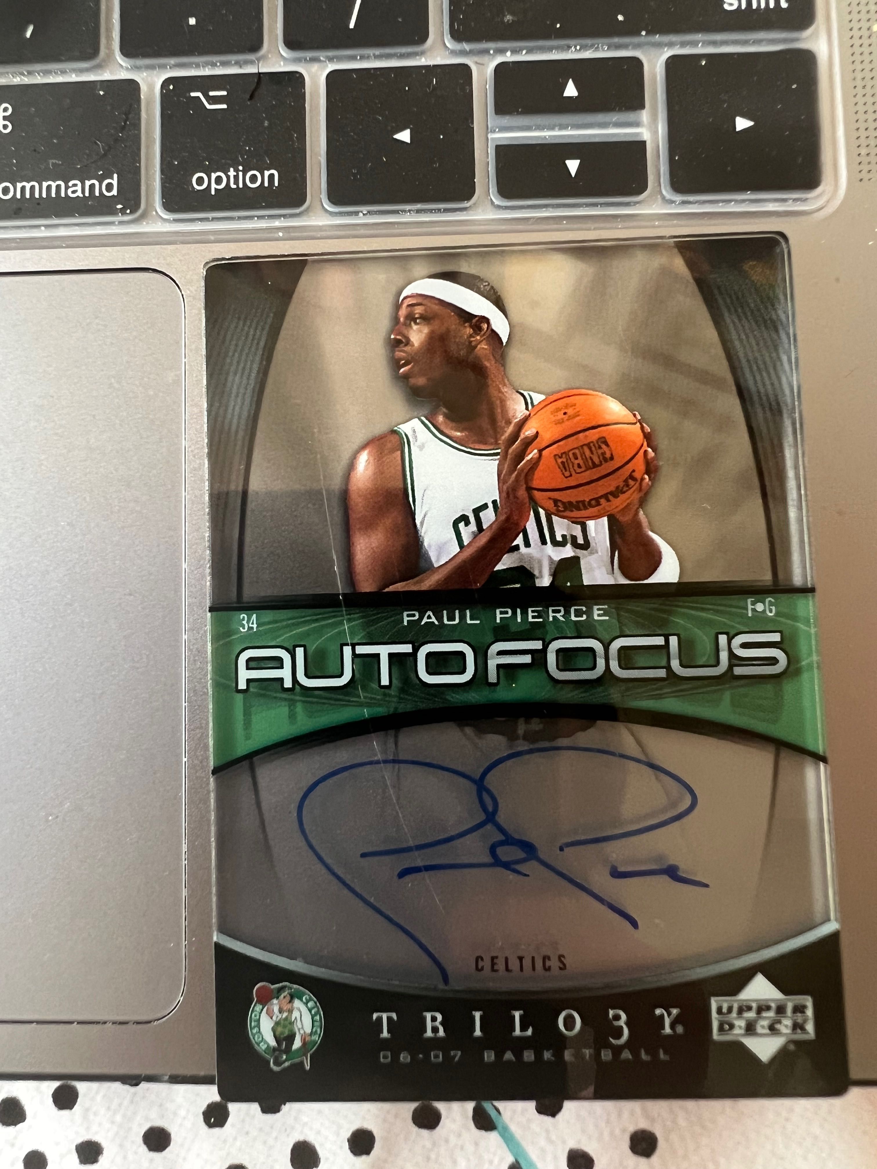 Paul pierce nba carta autografada basket