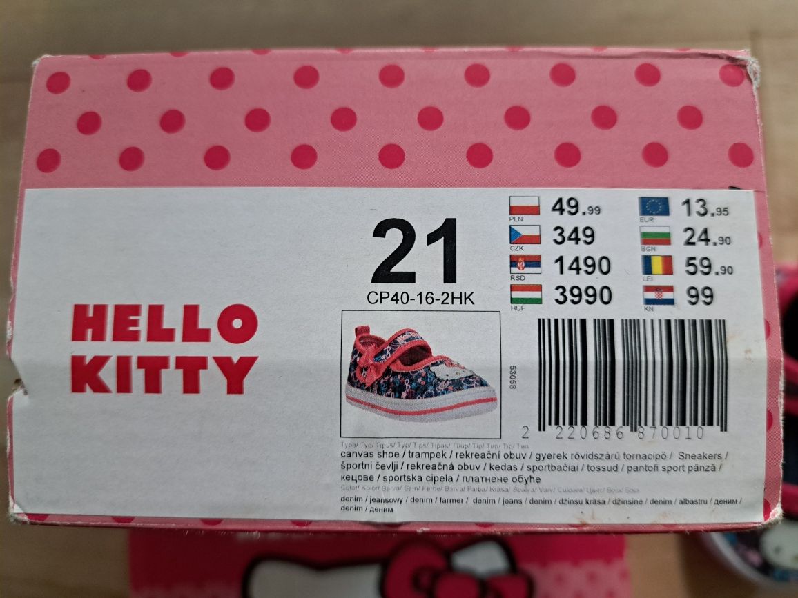 Buciki trampki CCC dziecięce rozmiar 21 Hello Kitty