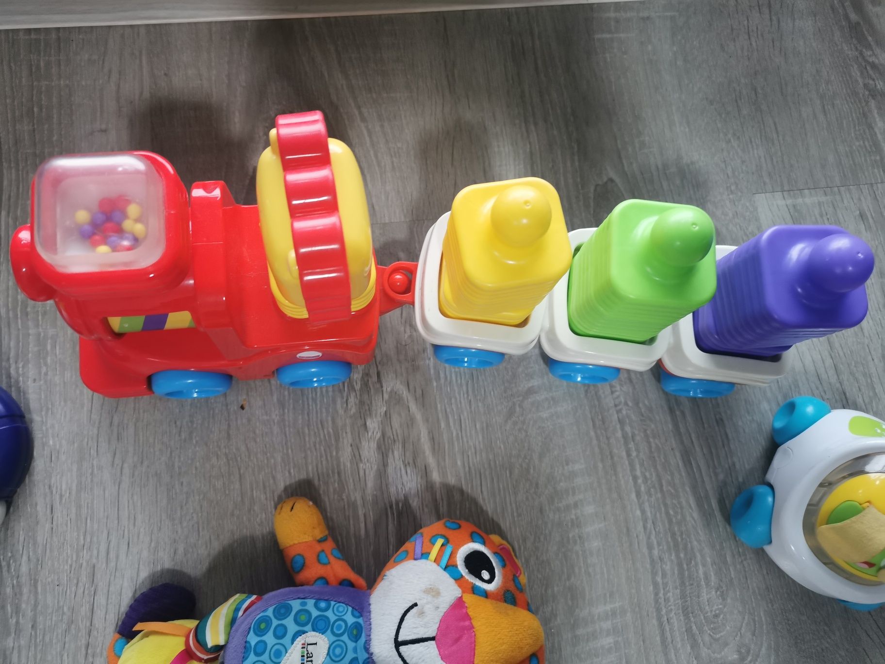 Pociąg Fisher price muzyczny samochodzik żabka lamaze tygrys