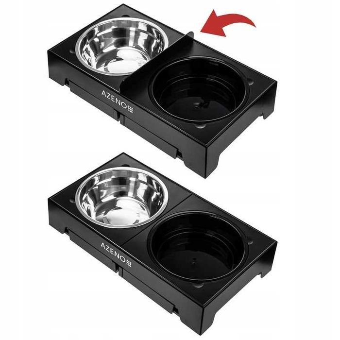 Podwójna MISKA dla psa kota regulowana zestaw 3w1 lekko uszkodzona!