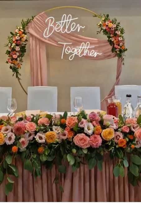 Better Together napis neon ślub wesele na skraju raju razem lepiej