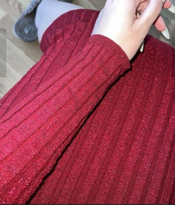 Плаття в рубчик з люрексом